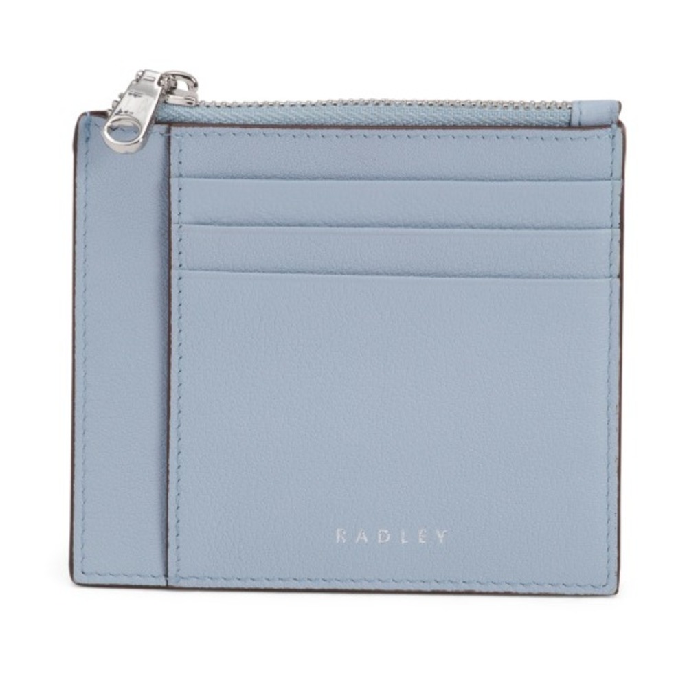 Radley Lynton Close Small Leather Card Holder – Zip Coin Purse –‎ Smoke Blue